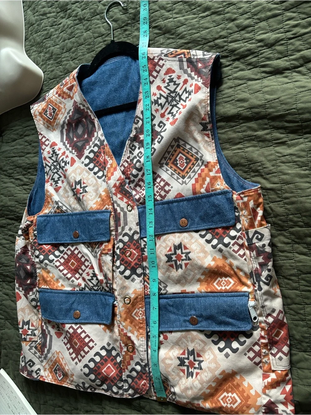vintage West Cal .45 reversible western vest  70s/80s